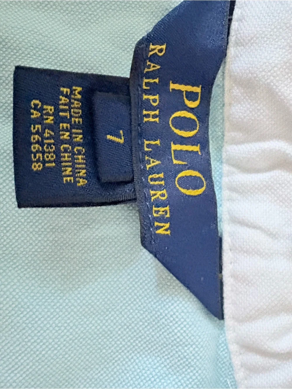 Ralph Lauren Light Blue Girls' Pleated Polo Dress with White Trim
